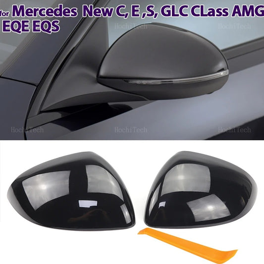 coque de rétroviseur noir brillant ou carbone pour Mercedes C E S GLC classe W206 X206 S206 X254 W214 W223