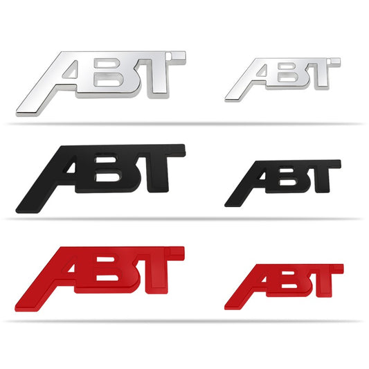 emblème arrière ABT chrome , noir ou rouge (petit ou grand)