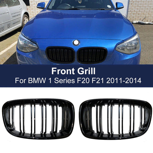 calandre pour BMW 1, Séries, F20, F21, 2011-2014, Noir brillant ou Noir mat
